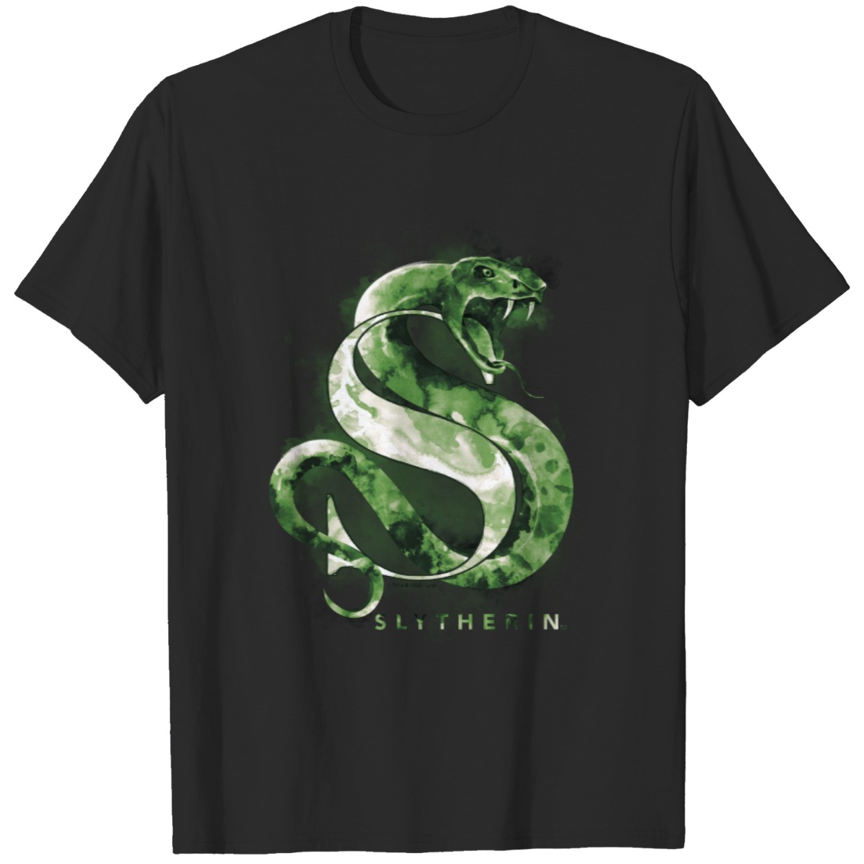 Slytherin Serpentine Watercolor Print T-Shirt IYT