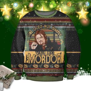 Aragorn The Lord of the Rings One Does Not Simply Walk Into Mordor Ugly Christmas Sweater