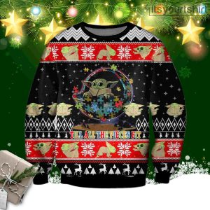 Baby Yoda Star Wars Till All The Pieces Fit Ugly Christmas Sweater