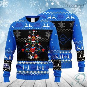Bud Light Beer Christmas Tree Ugly Christmas Sweater