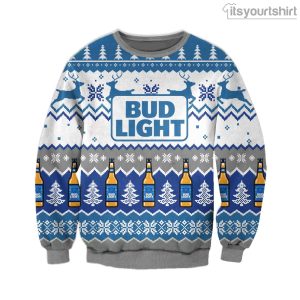 Bud Light Beer Knitting Pattern 3D Print Ugly Sweater