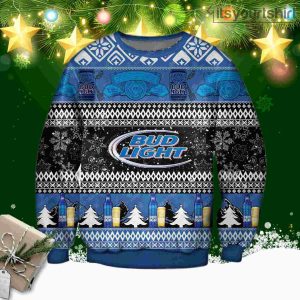 Bud Light Beer Snowflake Ugly Sweater