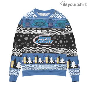 Bud Light Beer Snowflakes Pattern – Blue Ugly Sweater