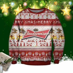 Budweiser Beer Merry Xmas Ugly Sweater