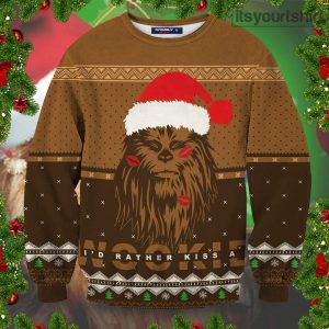 Chewbacca Star Wars Kiss A Wookiee Ugly Christmas Sweater