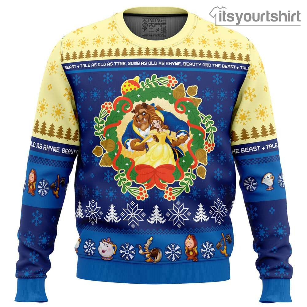 Christmas Beauty And The Beast Disney Ugly Christmas Sweater