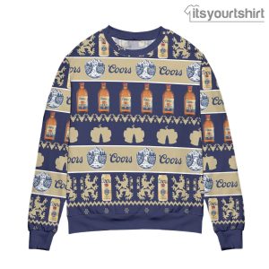 Coors Banquet Beer Reindeer Pattern Ugly Sweater