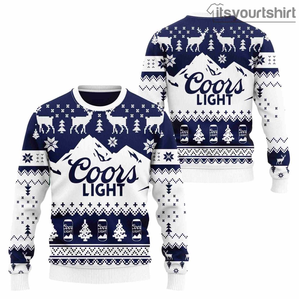 Coors Light Beer Mountain Ugly Sweater