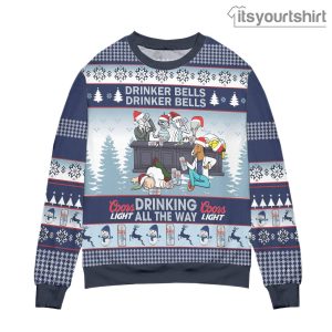 Coors Light Drinker Bell Drinker Bell Christmas Pattern Ugly Sweater