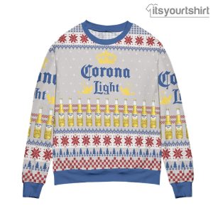Corona Light Beer Snowflake Pattern Ugly Sweater