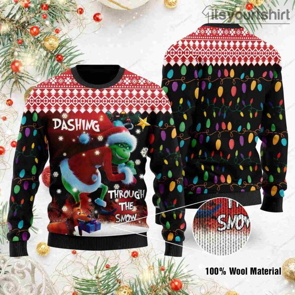 Dashing Through The Snow The Grinch Ugly Christmas Sweater