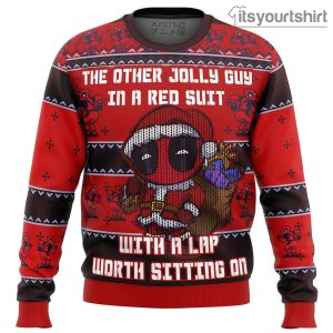 Deadpool Jolly Red Guy Dc Premium Ugly Christmas Sweater
