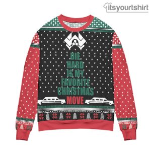 Die Hard Is My Favorite Move Nakatomi Plaza Black Red Ugly Christmas Sweater