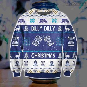 Dilly Dilly Bud Light Beer Knitting Pattern 3D Print Ugly Sweater