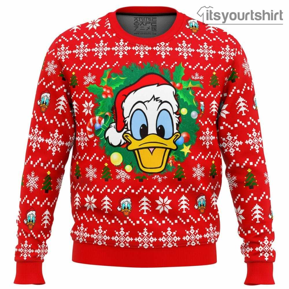 Donald Duck Head Disney Ugly Christmas Sweater