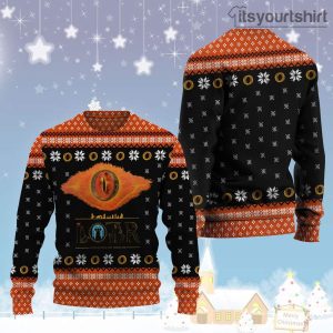 Eye Of Sauron On Fire Lord Of The Rings Ugly Christmas Sweater