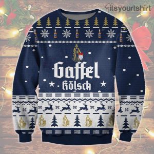Gaffel Kolsch Beer Navy Ugly Sweater