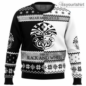 Game Of Thrones House Black And White Ugly Christmas Sweater