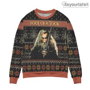 Gandalf Lord Of The Rings Fool Of A Took Snowflake Pattern Ugly Christmas Sweater