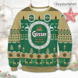 Gosser Beer Brewery Reindeer Snowflake Ugly Sweater