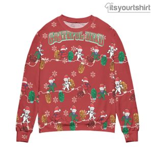 Grateful Dead Rock Band Ornaments Pattern Red Ugly Christmas Sweater