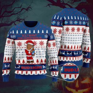 Groot All I Need For Christmas Is Bud Light Beer Ugly Christmas Sweater
