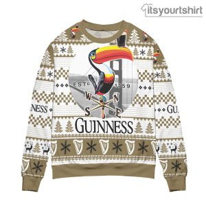 Guinness Beer Logo Checkered Pattern Claus Ugly Sweater