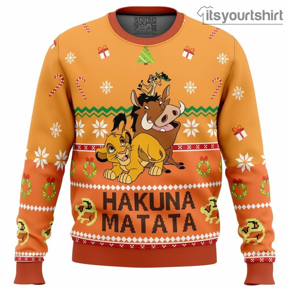 Hakuna Matata The Lion King Disney Ugly Christmas Sweater