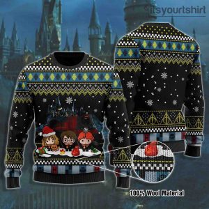 Harry Potter Hermione Granger Ron Weasley Harry Potter Poster Ugly Christmas Sweater