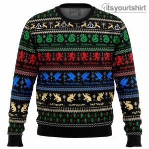 Harry Potter Hogwarts Houses Ugly Christmas Sweater