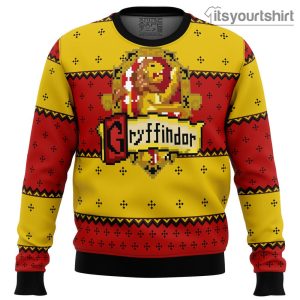 Harry Potter Pixel Gryffindor House Ugly Christmas Sweater