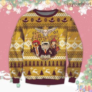 Harry Potter Ron Weasley Hermione Granger Wizard Ugly Christmas Sweater