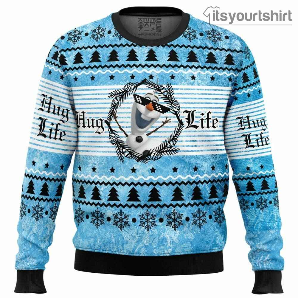 Hug Life Olaf Frozen Disney Ugly Christmas Sweater