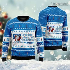 It’s Time For Bud Light Beer Ugly Christmas Sweater