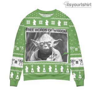 Jedi Master Yoda Star Wars Free Words Of Wisdom Ugly Christmas Sweater