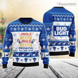 Jingle Beer Bud Light Beer Ugly Christmas Sweater