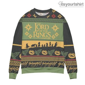 Lord Of The Rings The Fellowship Way To Mordor Vintage Green Ugly Christmas Sweater