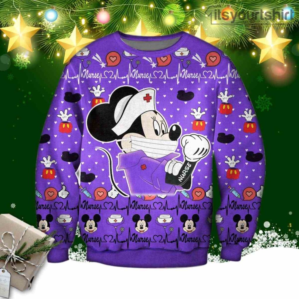 Mickey Nurse Disney Ugly Christmas Sweater