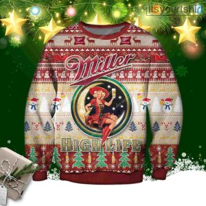 Miller High Life Beer Christmas Ugly Sweater
