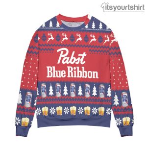 Pabst Blue Ribbon Beer Ugly Sweater – All Over Print 3D Sweater