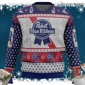 Pabst Blue Ribbon Ugly Sweater