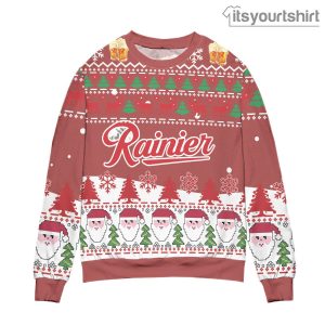 Rainier Beer Santa Claus Pattern Ugly Sweater