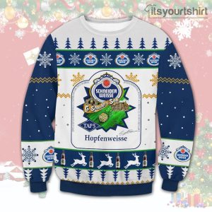 Schneider Weisse G. Schneider Sohn Beer Reindeer Pattern Ugly Sweater