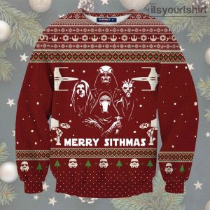 Star Wars Merry Sithmas Snowflake Red Ugly Christmas Sweater