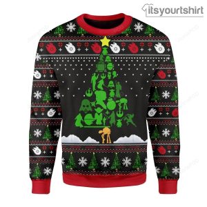 Star Wars Xmas Pine Tree Ugly Christmas Sweater