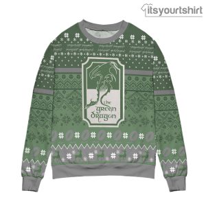 The Green Dragon Lord Of The Rings Snowflake Pattern Green Ugly Christmas Sweater