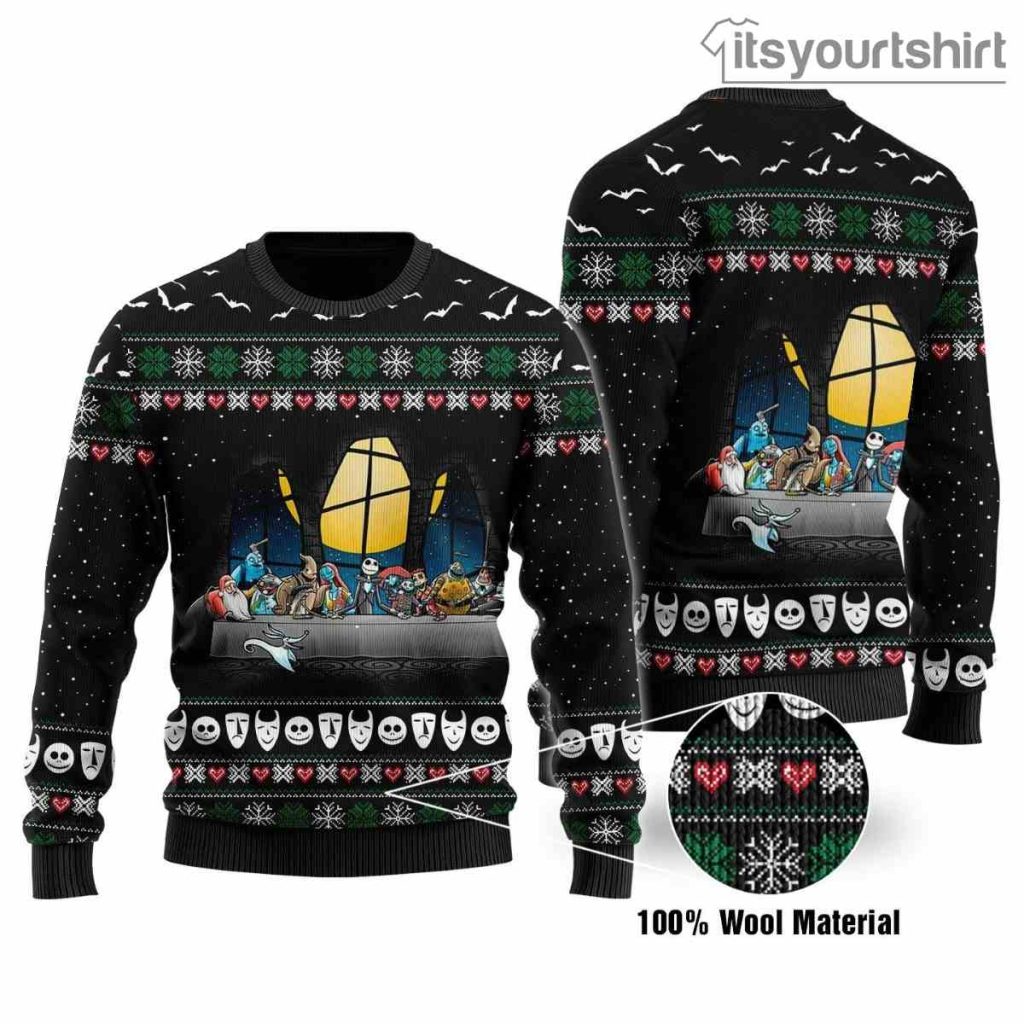The Last Supper The Nightmare Before Disney Ugly Christmas Sweater
