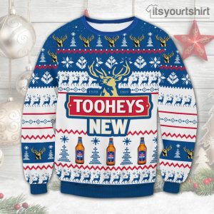 Tooheys Brewery New Beer Reindeer Pattern Ugly Sweater