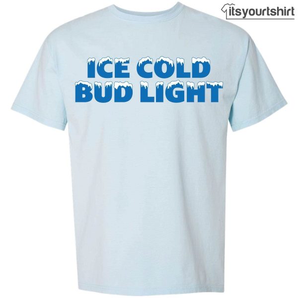 Bud Light Ice Cold Men_s Blue Front View Graphic Tees