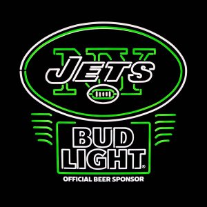 Bud Light New York Jets Black Graphic Tees